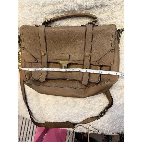 orYANY Brown Leather Pushlock Briefcase Messenger Crossbody Bag - Picture 10 of 10